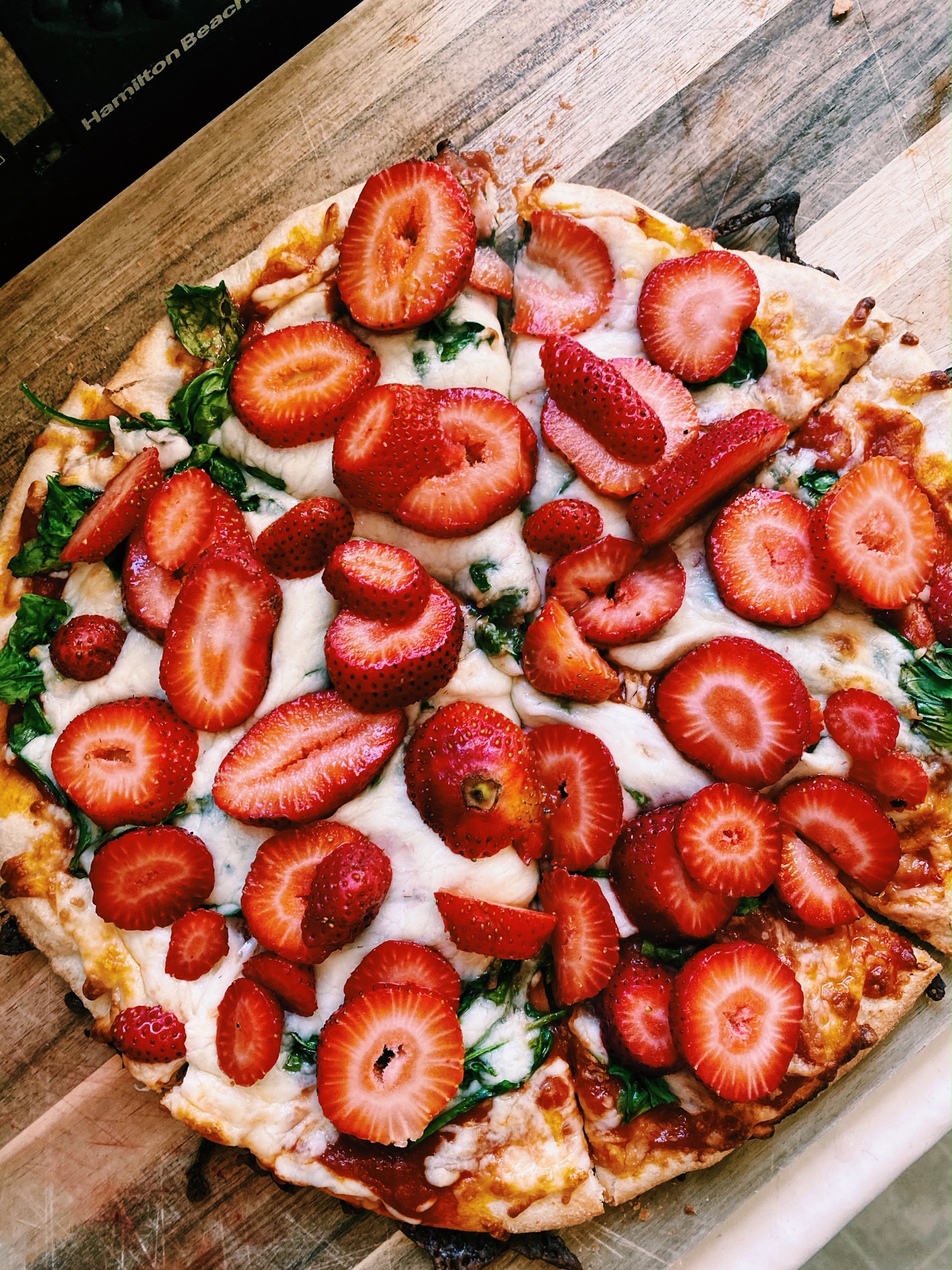 Pizza med jordgubbar