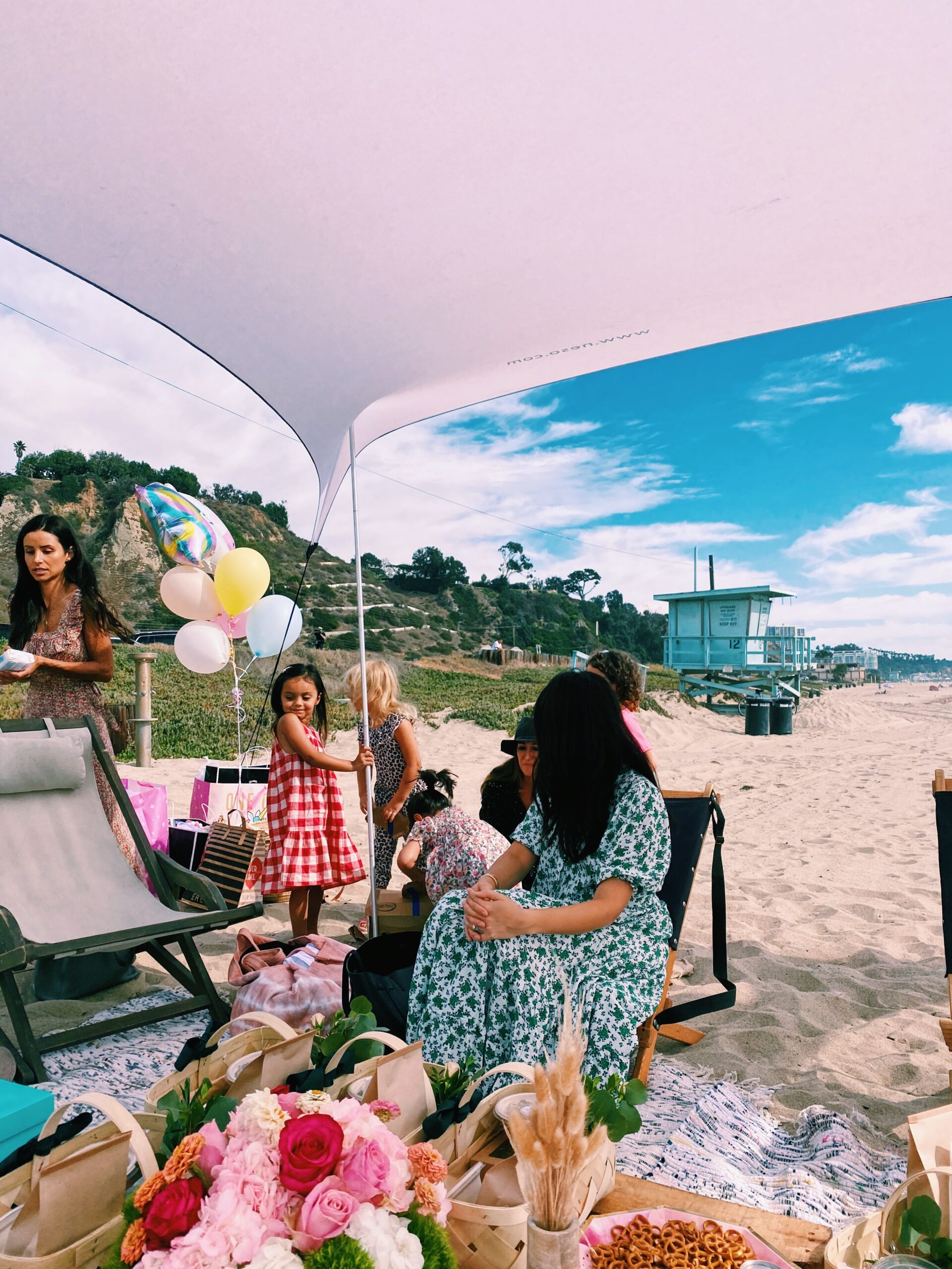 Födelsedagskalas på stranden i Santa Monica