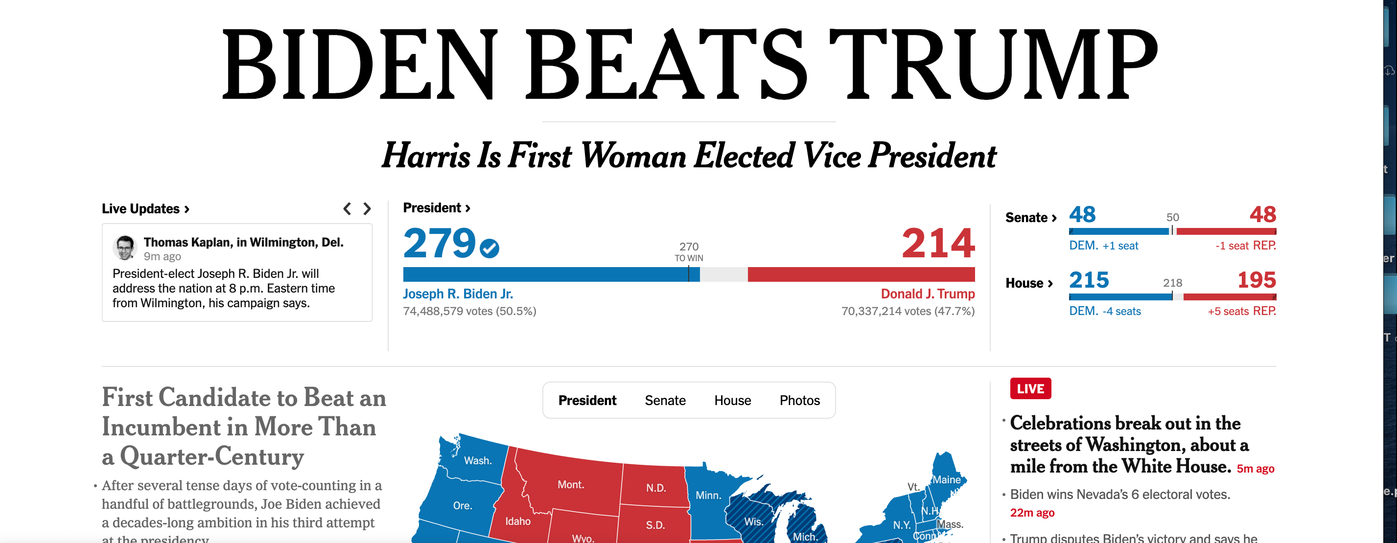 Santa Monica dagen när Biden vann