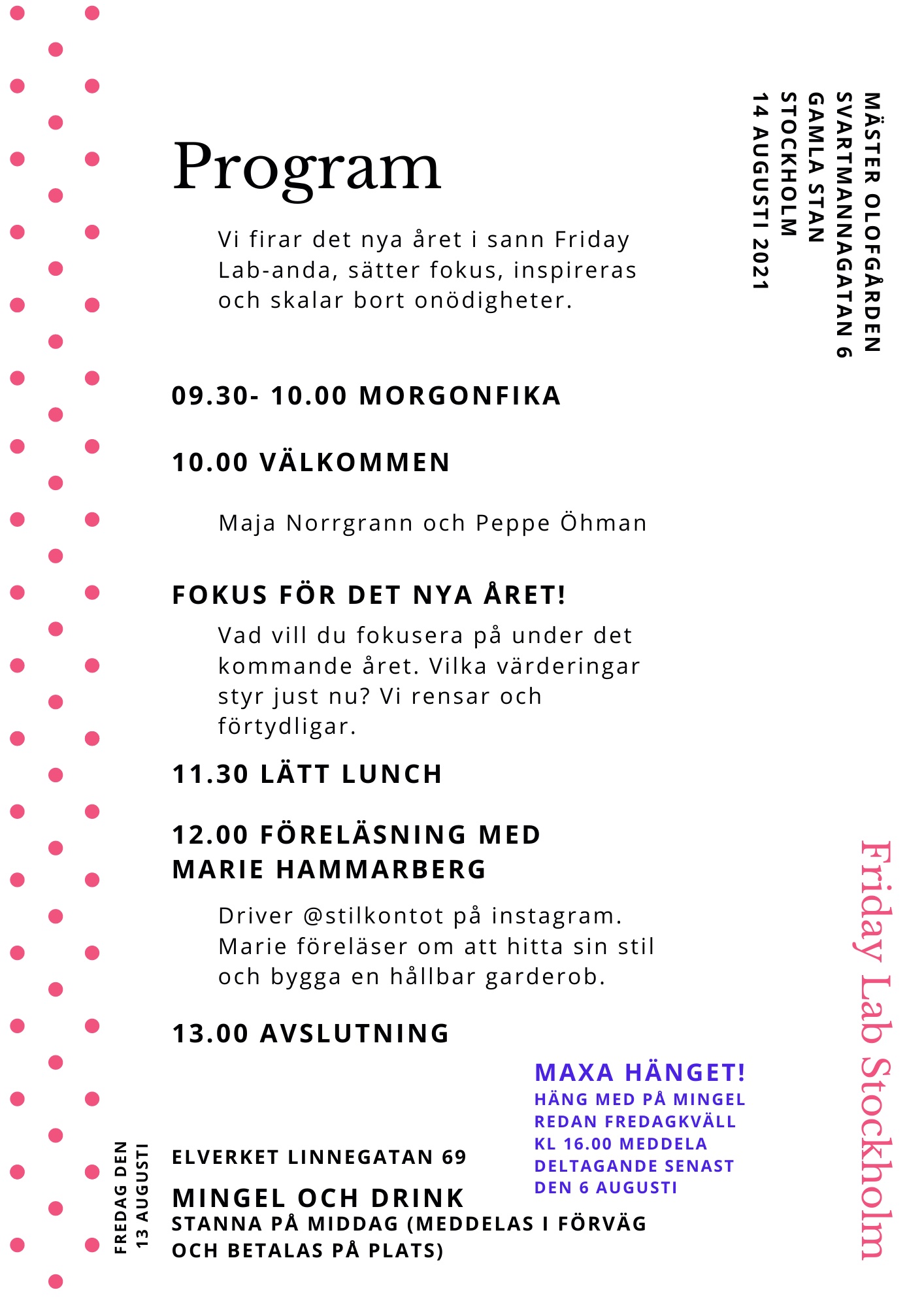 Friday Lab-träff i Stockholm den 14 augusti