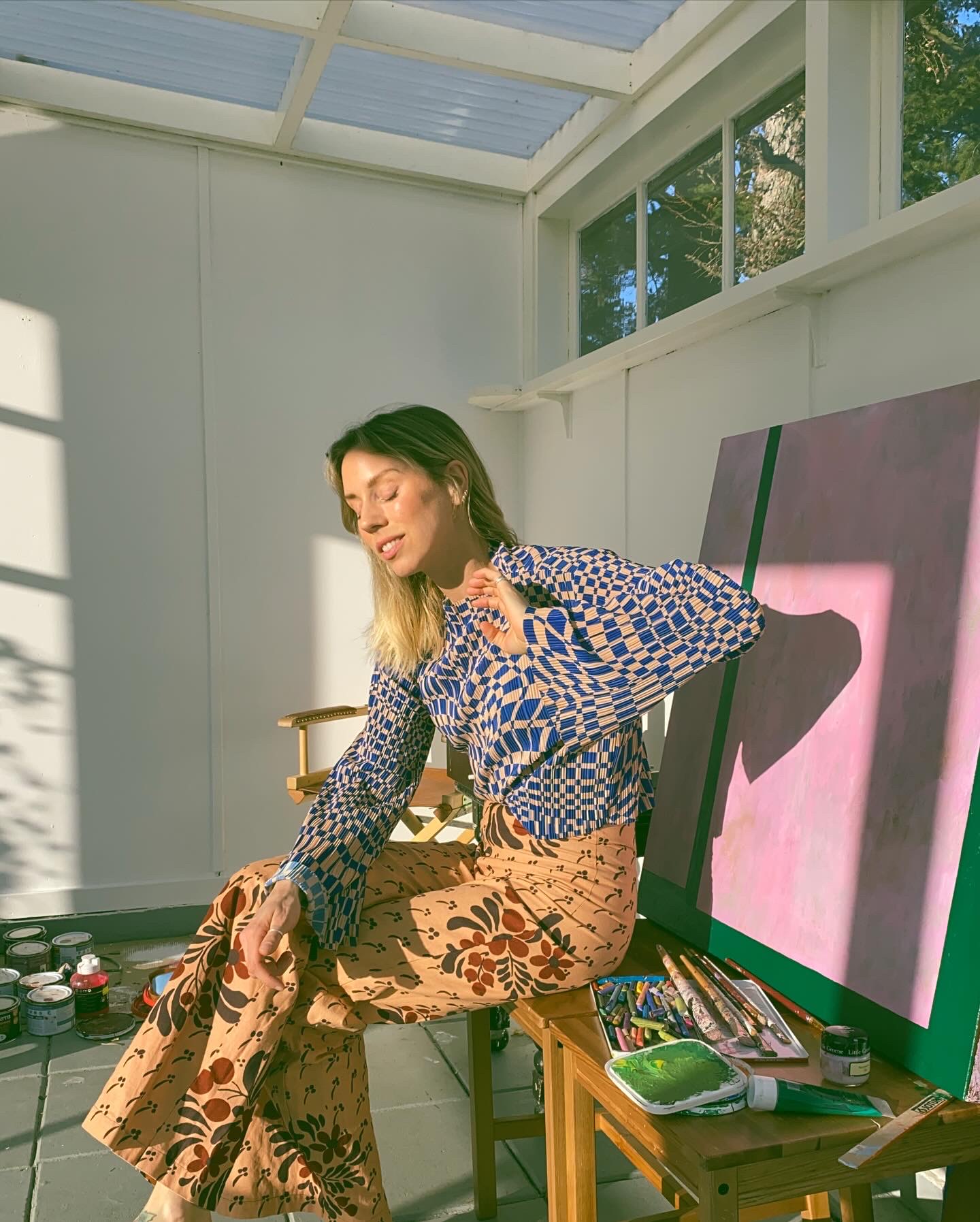 I nya tillfälliga ateljén