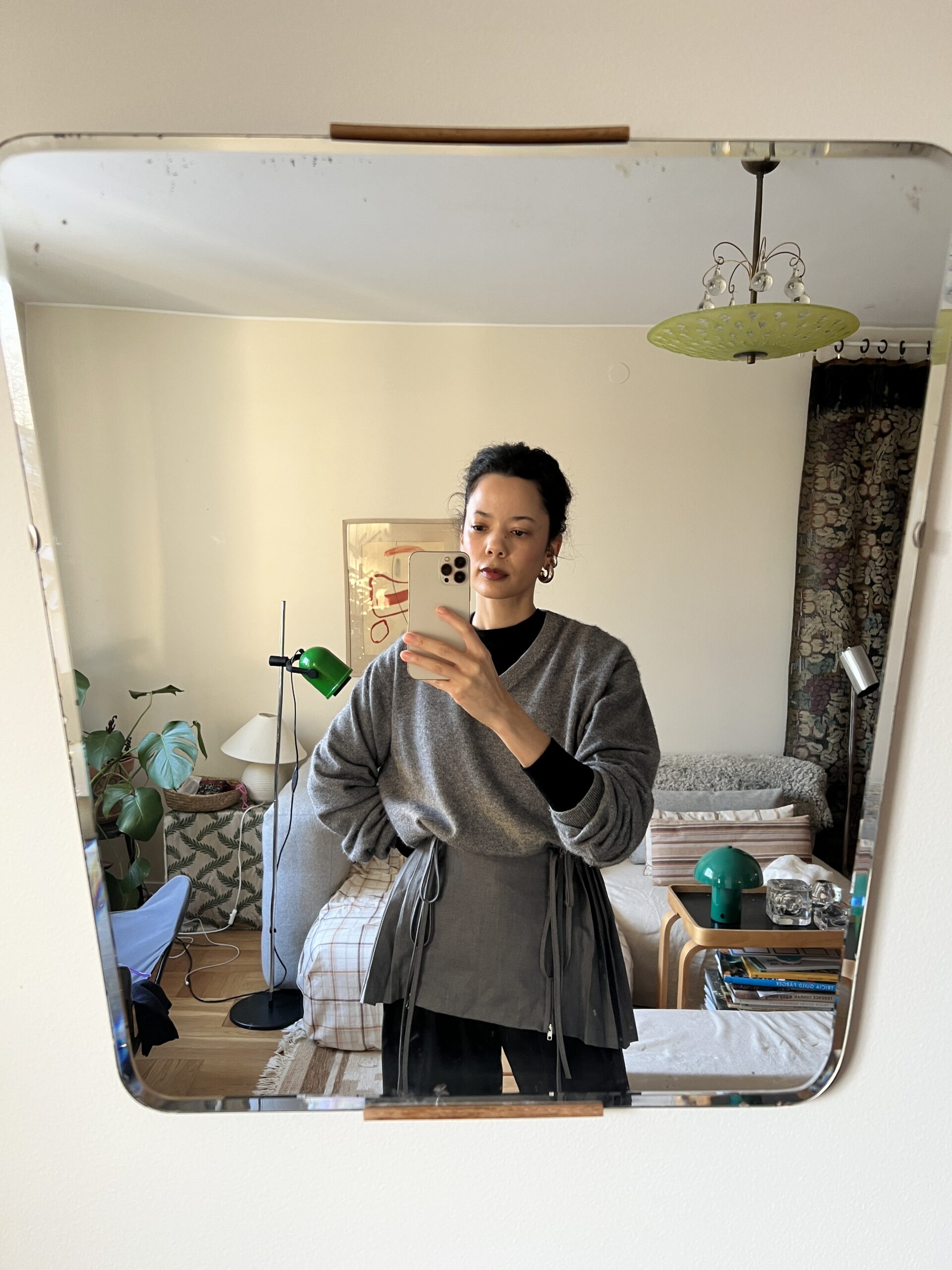 Minikjol och jag har hängt upp ett draperi